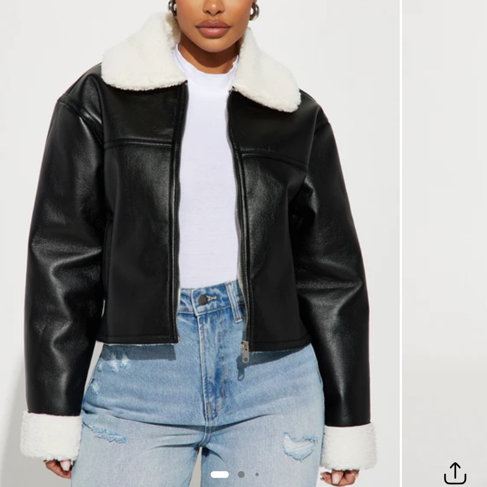 Fashion Nova Women's Black and White Jacket